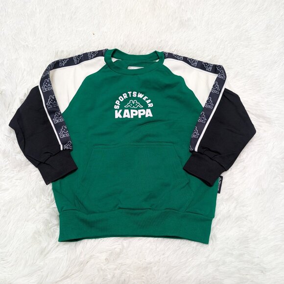 Kappa Unisex Crew Neck Green with White Pullover Loopknit  Sweatshirt NWOT - Picture 5 of 9